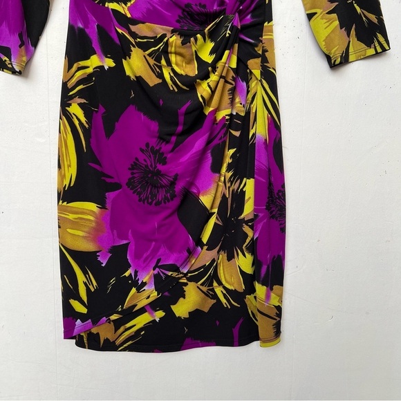 Caché Faux Wrap Floral Dress Size Large - Picture 3 of 8